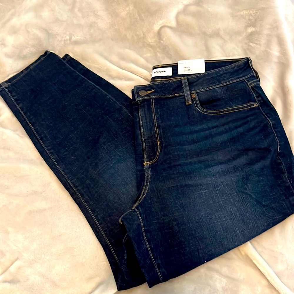 Sonoma Goods for Life Denim Jeans Size 18S NWT Dark Rinse